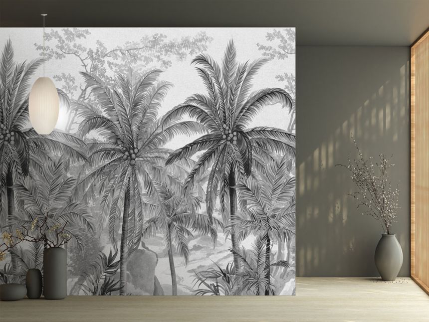 Vlies poszter tapéta, szürke-fekete, pálmafák, FW4031-1, Feature Walls, Decoprint