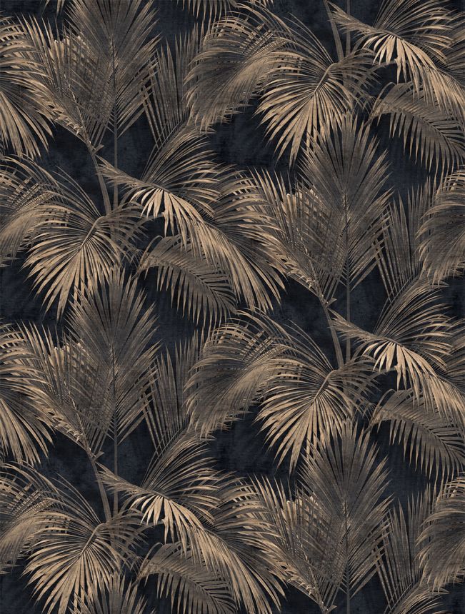 Vlies poszter tapéta, fekete-barna, pálmafák, levelek, FW4034-1, Feature Walls, Decoprint