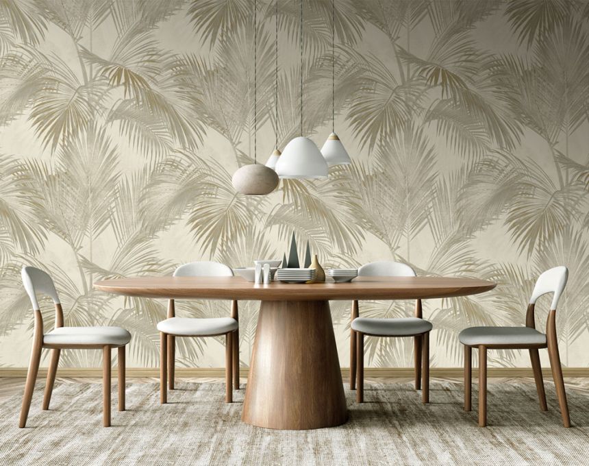Vlies poszter tapéta, bézs, pálmafák, levelek, FW4034-4, Feature Walls, Decoprint