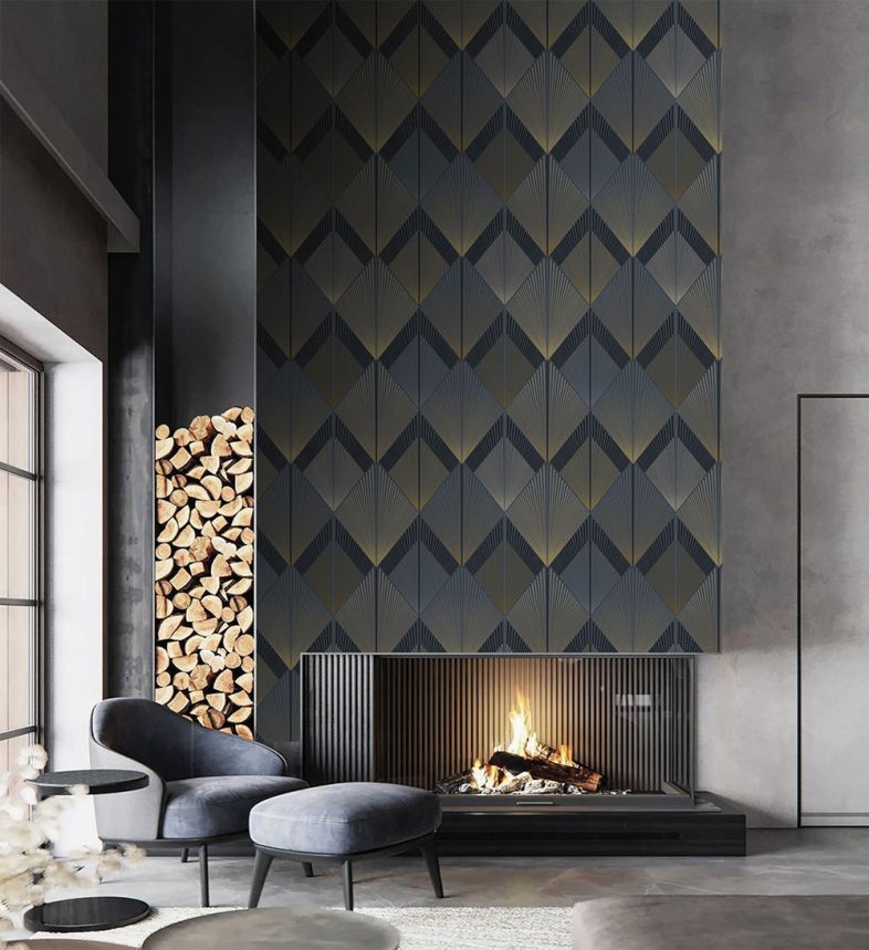 Geometrikus vlies poszter tapéta, kék, FW4035-1, Feature Walls, Decoprint