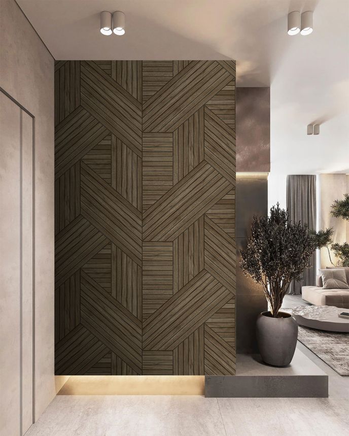 Vlies poszter tapéta, barna, fautánzat, lécek, FW4036-3, Feature Walls, Decoprint