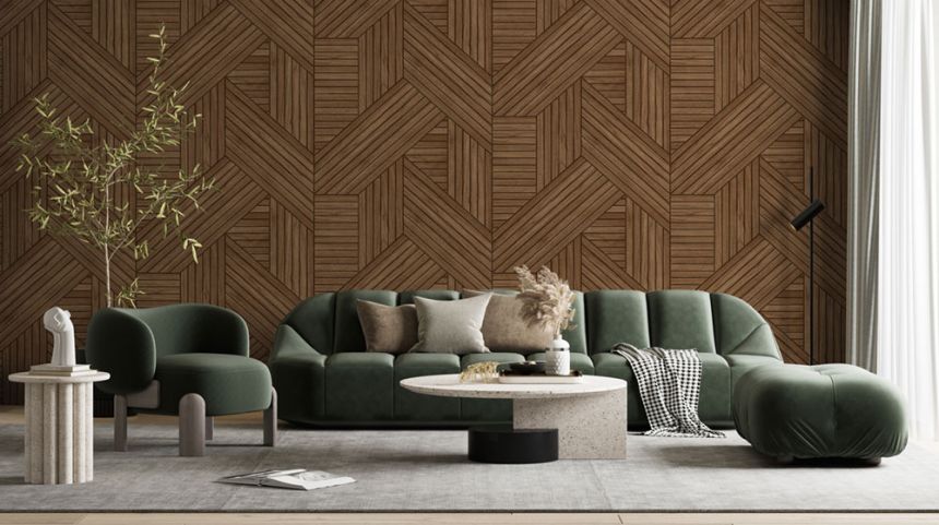 Vlies poszter tapéta, barna, fautánzat, lécek, FW4036-4, Feature Walls, Decoprint