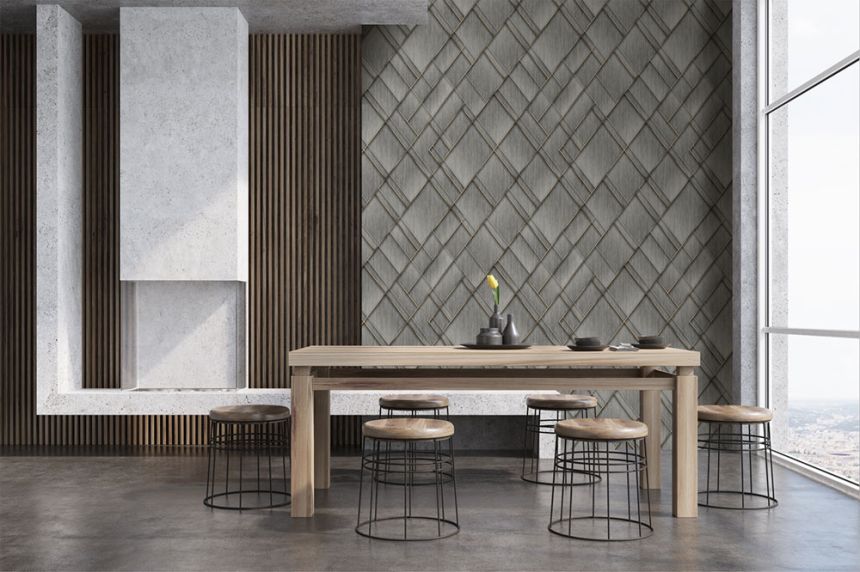 Geometrikus vlies poszter tapéta, szürke, FW4037-1, Feature Walls, Decoprint