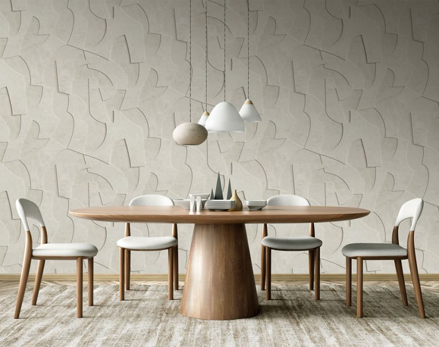 Geometrikus vlies poszter tapéta, 3D, szürke, FW4042-1, Feature Walls, Decoprint