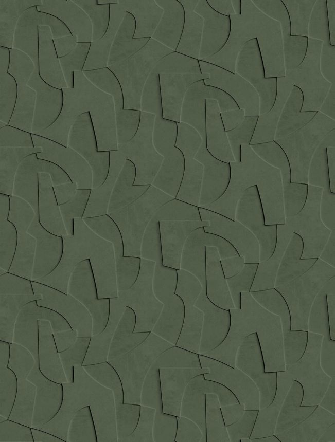 Geometrikus vlies poszter tapéta, 3D, zöld, FW4042-3, Feature Walls, Decoprint