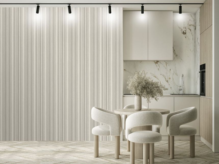 Vlies poszter tapéta, lécek 3D-s utánzata, szürke, FW4043-3, Feature Walls, Decoprint