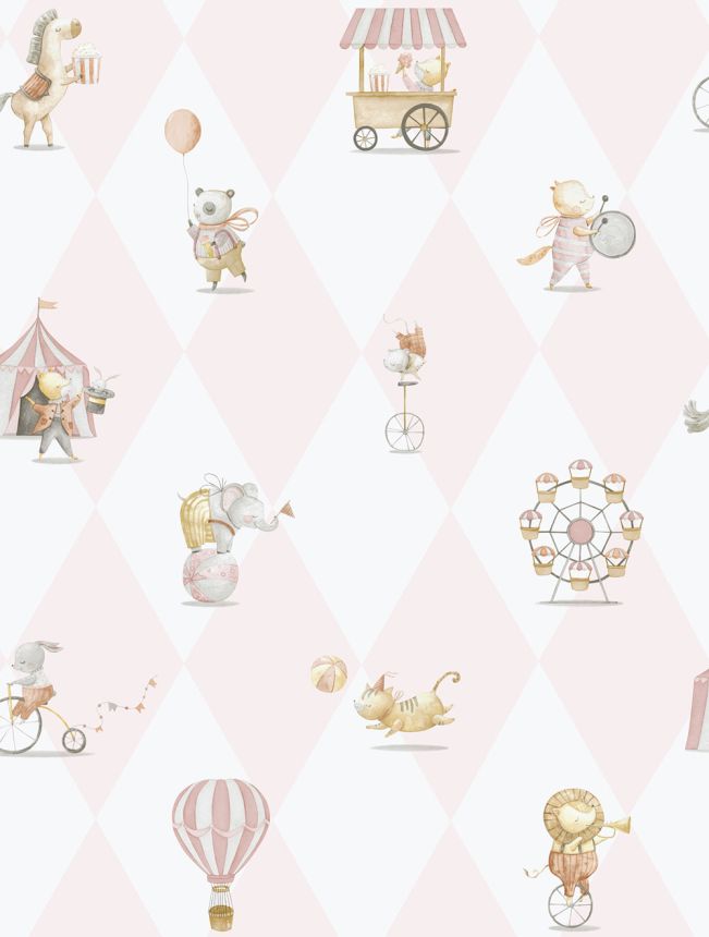Gyerek vlies tapéta, rózsaszín, állatok, 282-1, Enzo,  ICH Wallcoverings