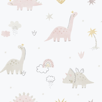 Gyerek vlies tapéta, rózsaszín, dinoszauruszok, 283-1, Enzo,  ICH Wallcoverings