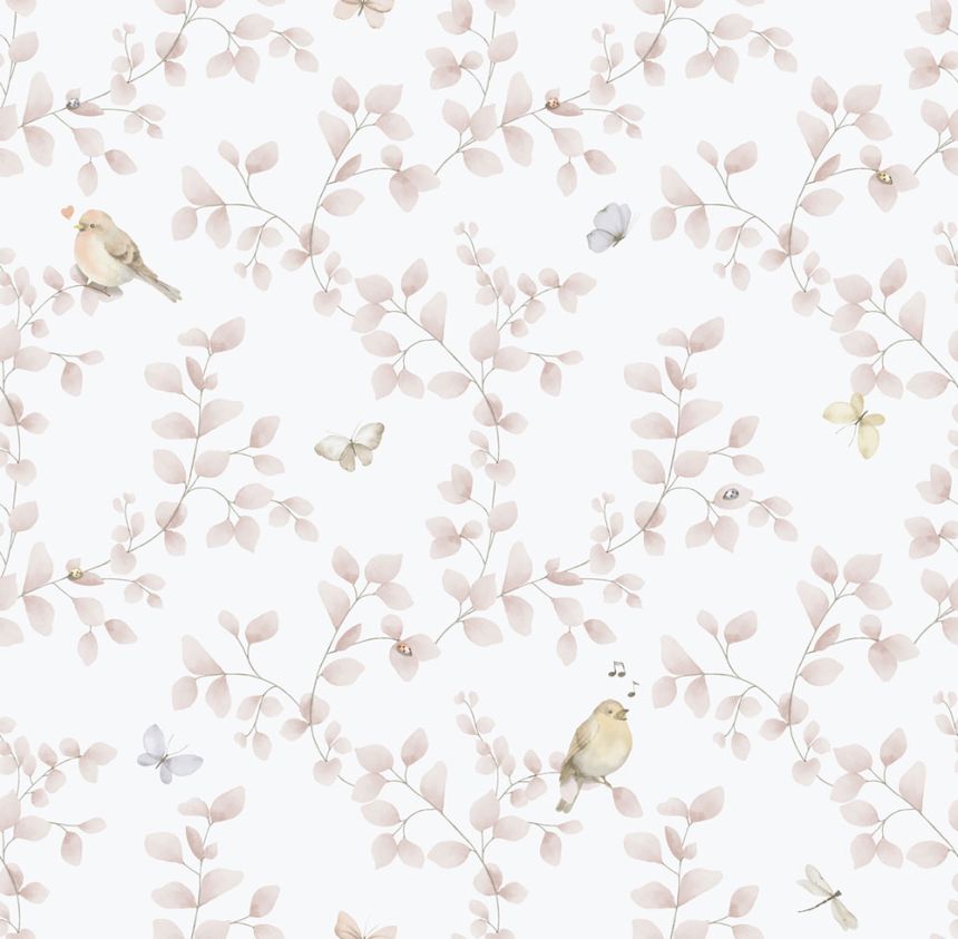 Gyerek vlies tapéta, rózsaszín, madarak, 284-1, Enzo,  ICH Wallcoverings