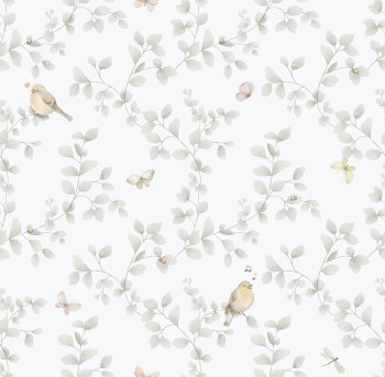 Gyerek vlies tapéta, szürke, madarak, 284-2, Enzo,  ICH Wallcoverings