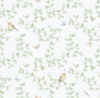 Gyerek vlies tapéta, zöld, madarak, 284-3, Enzo,  ICH Wallcoverings