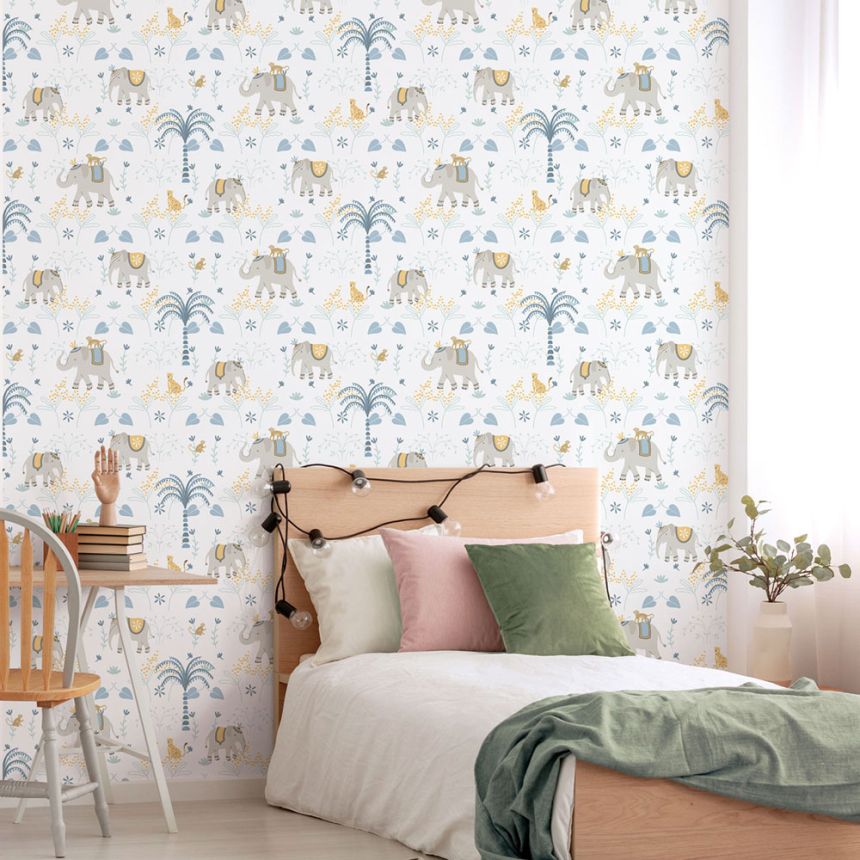 Gyerek vlies tapéta, kék, állatok, 285-2, Enzo,  ICH Wallcoverings