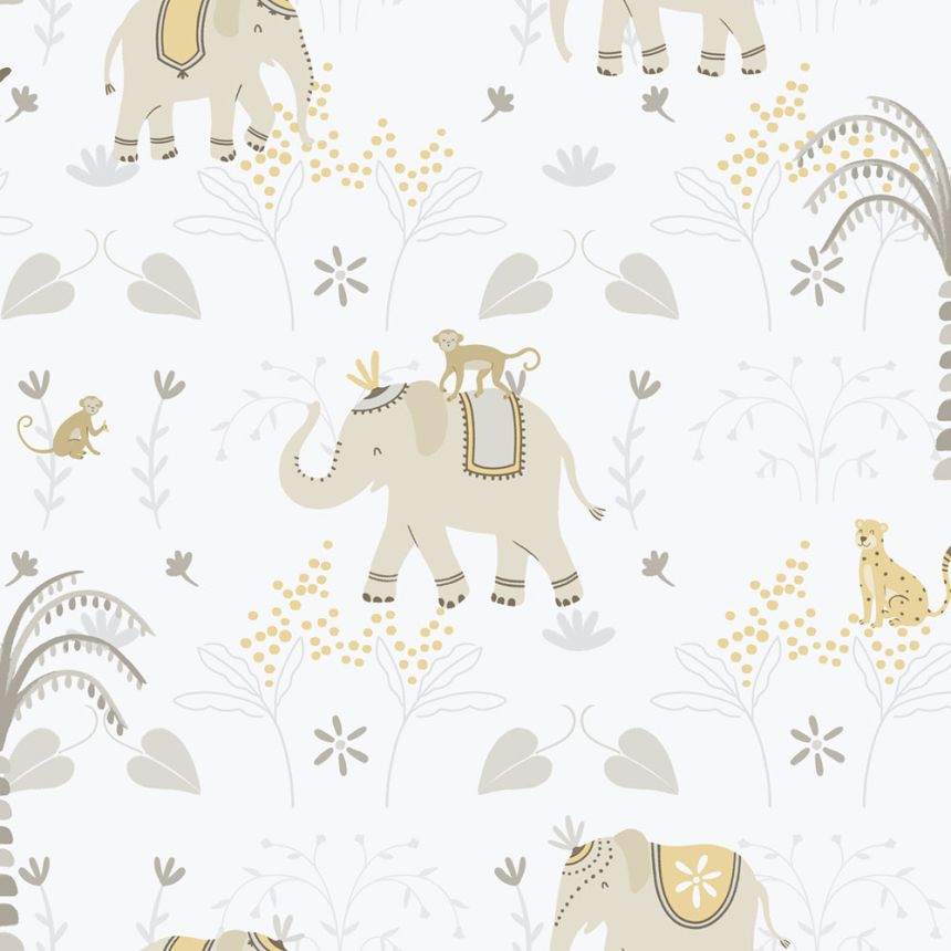 Gyerek vlies tapéta, szürke-bézs, állatok, 285-3, Enzo,  ICH Wallcoverings