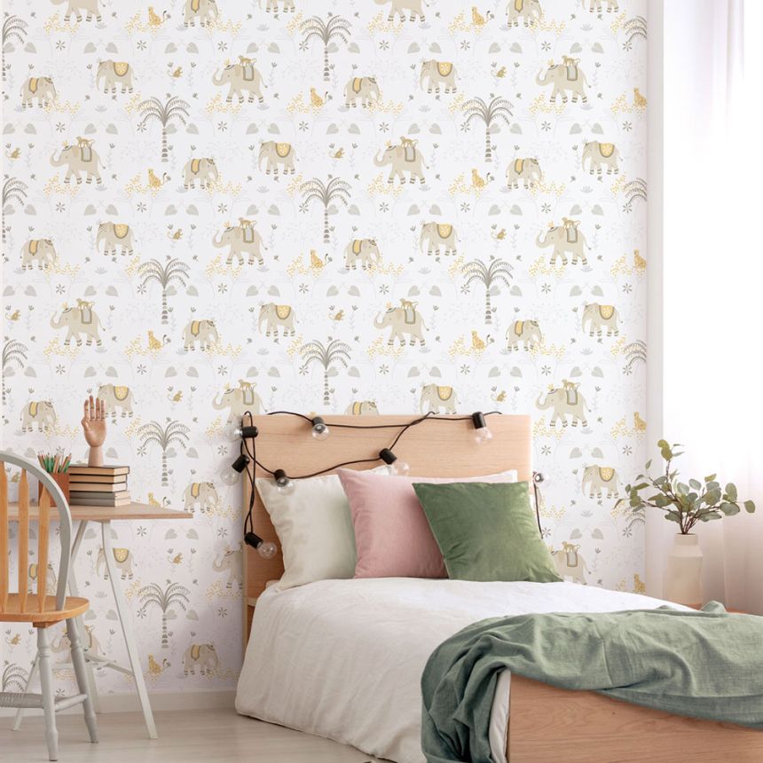 Gyerek vlies tapéta, szürke-bézs, állatok, 285-3, Enzo,  ICH Wallcoverings