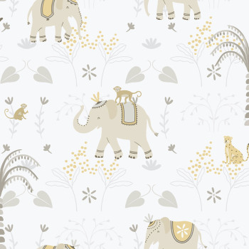 Gyerek vlies tapéta, szürke-bézs, állatok, 285-3, Enzo,  ICH Wallcoverings