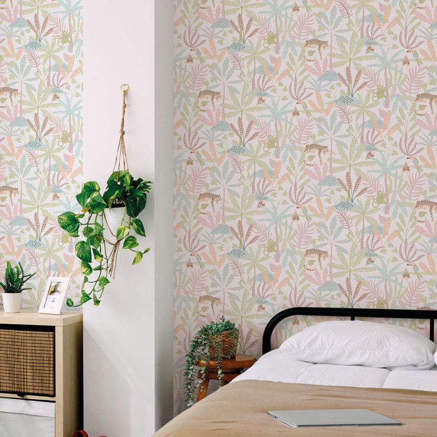 Gyerek vlies tapéta, rózsaszín, dzsungel, 286-1, Enzo,  ICH Wallcoverings
