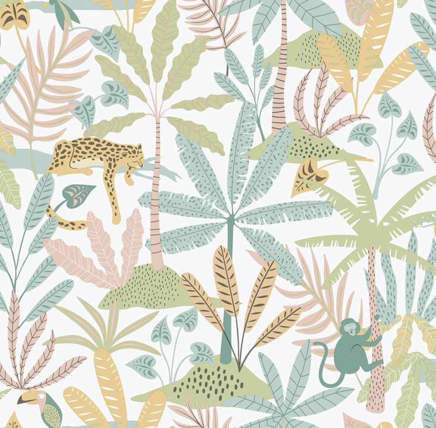 Gyerek vlies tapéta, zöld, dzsungel, 286-4, Enzo,  ICH Wallcoverings