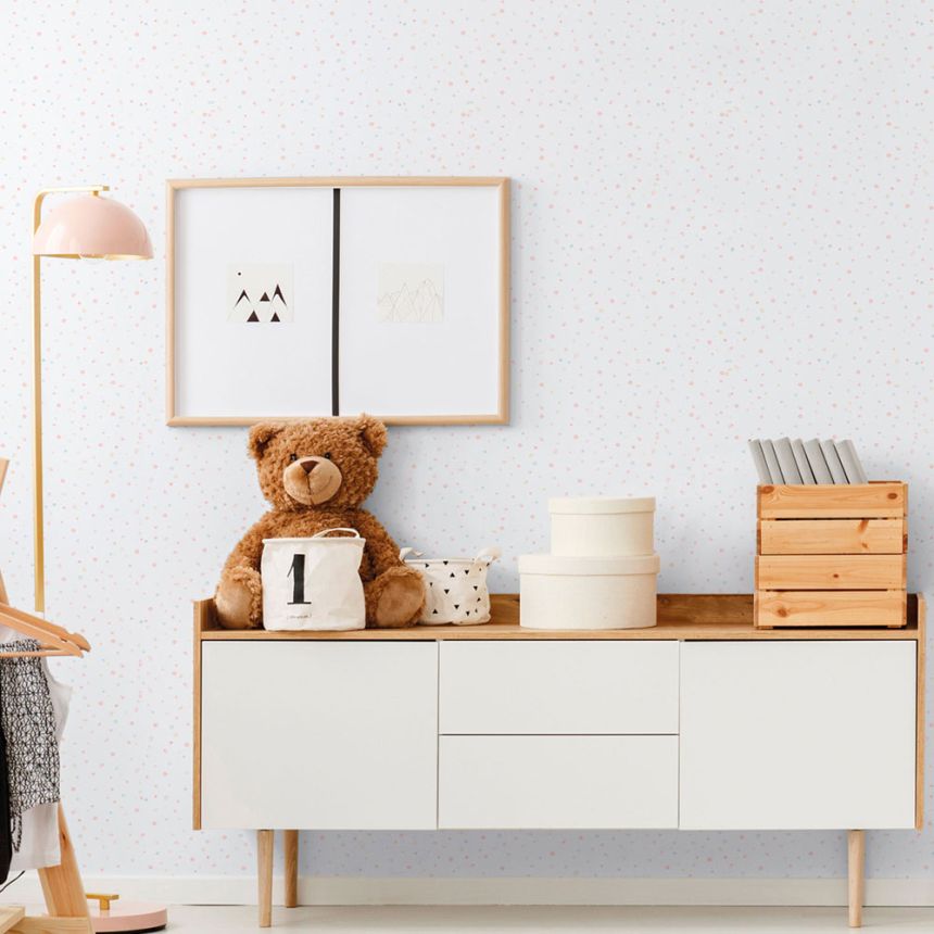 Gyerek vlies tapéta, rózsaszín, pöttyös, 289-1, Enzo,  ICH Wallcoverings