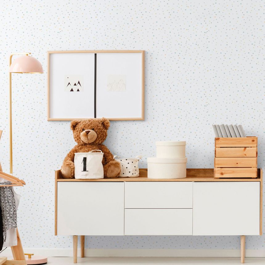 Gyerek vlies tapéta, kék, pöttyös, 289-2, Enzo,  ICH Wallcoverings