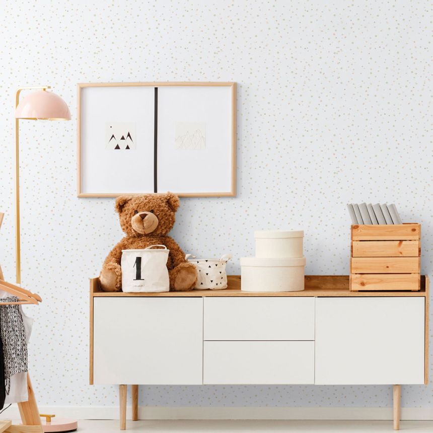 Gyerek vlies tapéta, zöld, pöttyös, 289-3, Enzo,  ICH Wallcoverings