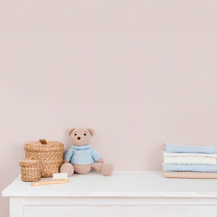 Vlies tapéta, rózsaszín-fehér, csíkok, 292-1, Enzo,  ICH Wallcoverings