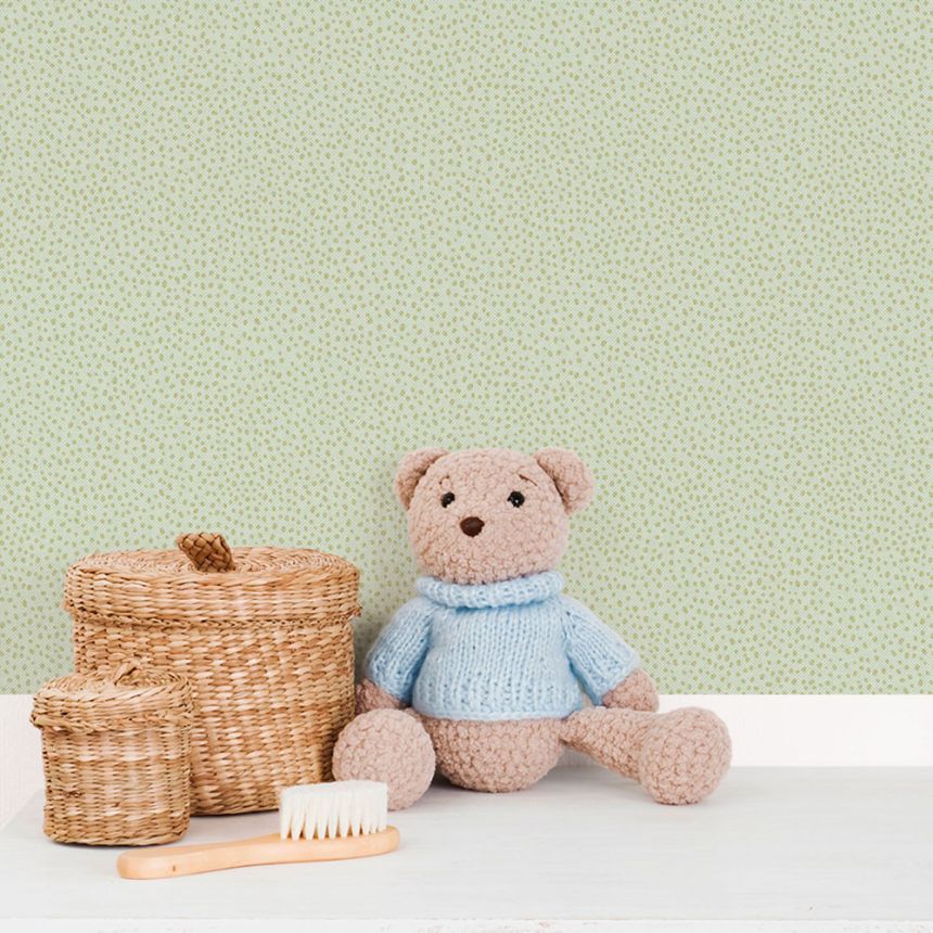 Vlies tapéta, zöld, cseppek, foltok, 294-4, Enzo,  ICH Wallcoverings