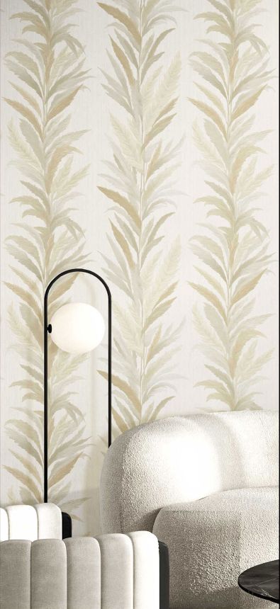Tapéta, krém-szürke, levelek, 35901, Ornamenta, Parato by Cristiana Masi