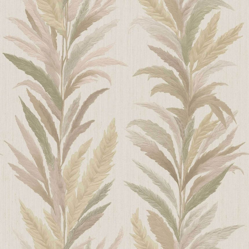 Tapéta, bézs-zöld, levelek, 35907, Ornamenta, Parato by Cristiana Masi