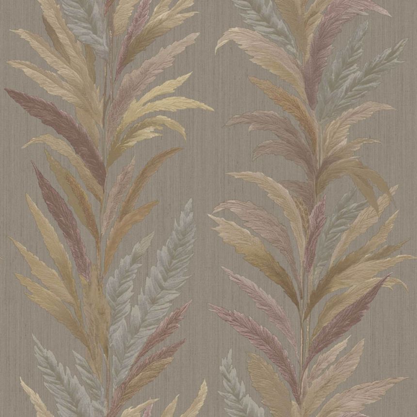 Tapéta, szürke-barna, levelek, 35908, Ornamenta, Parato by Cristiana Masi