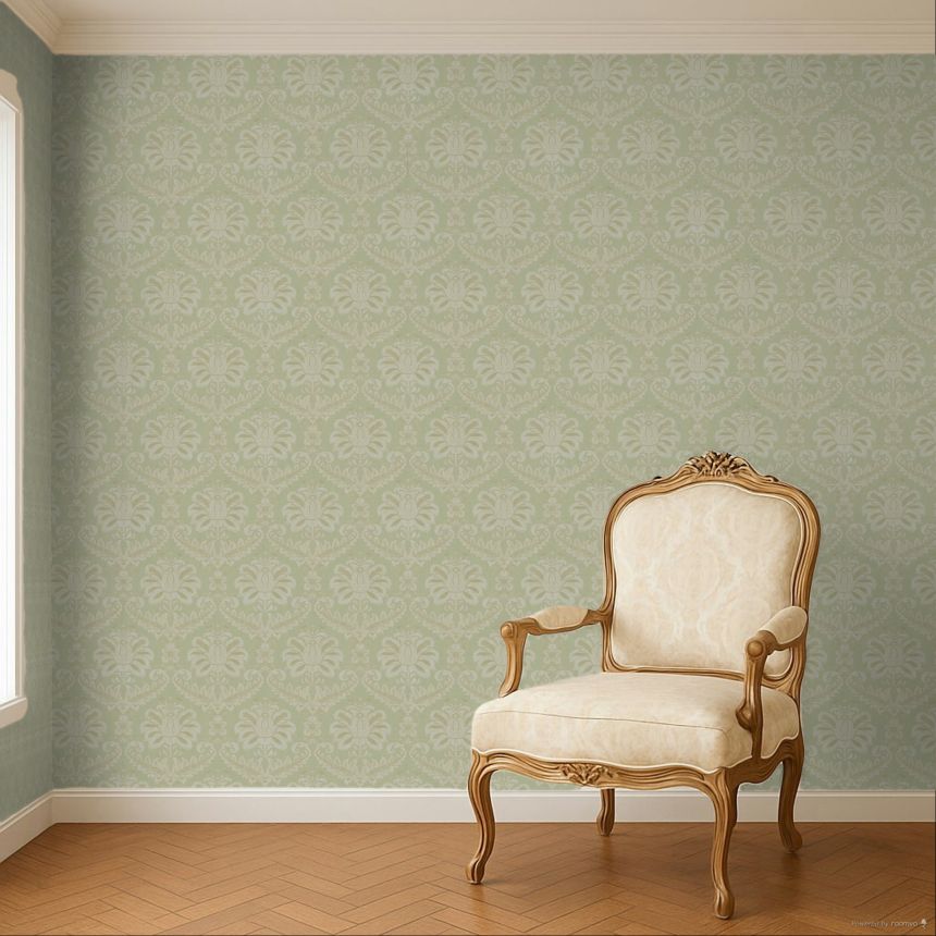 Tapéta, zöld, barokk, 35935, Ornamenta, Parato by Cristiana Masi