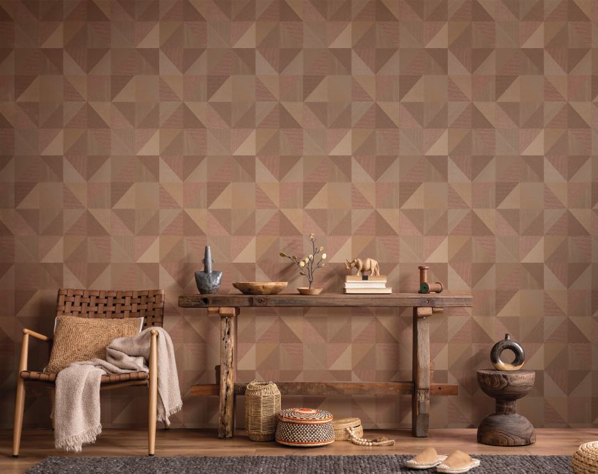 Geometrikus tapéta, barna-vörös, 32418, Vitalis, Parato by Cristiana Masi