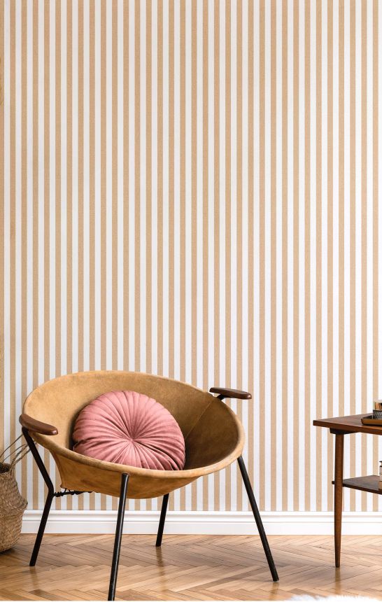 Tapéta, okker, szövet hatás, csíkos, 38438, Top Stripes, Parato by Cristiana Masi