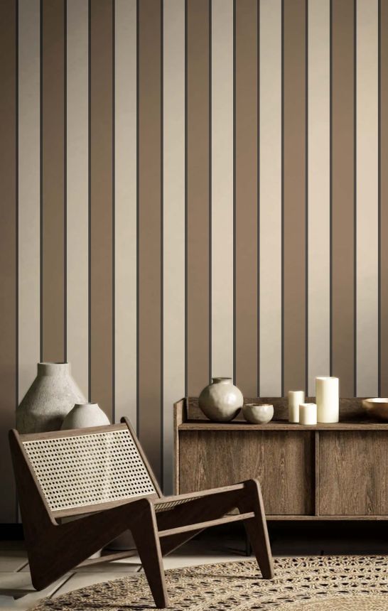 Tapéta, barna, szövet hatás, csíkos, 38469, Top Stripes, Parato by Cristiana Masi