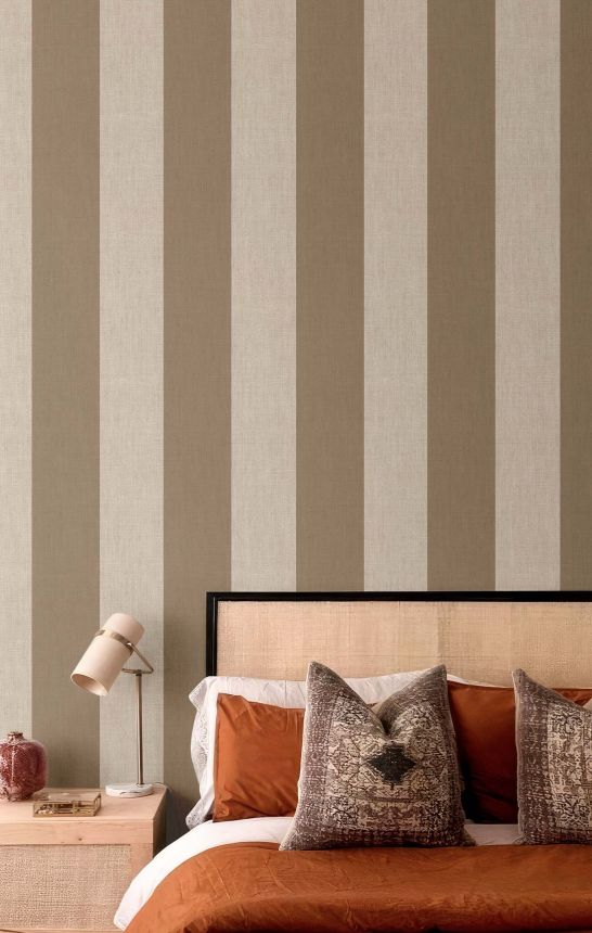 Tapéta, barna, szövet hatás, csíkos, 38479, Top Stripes, Parato by Cristiana Masi