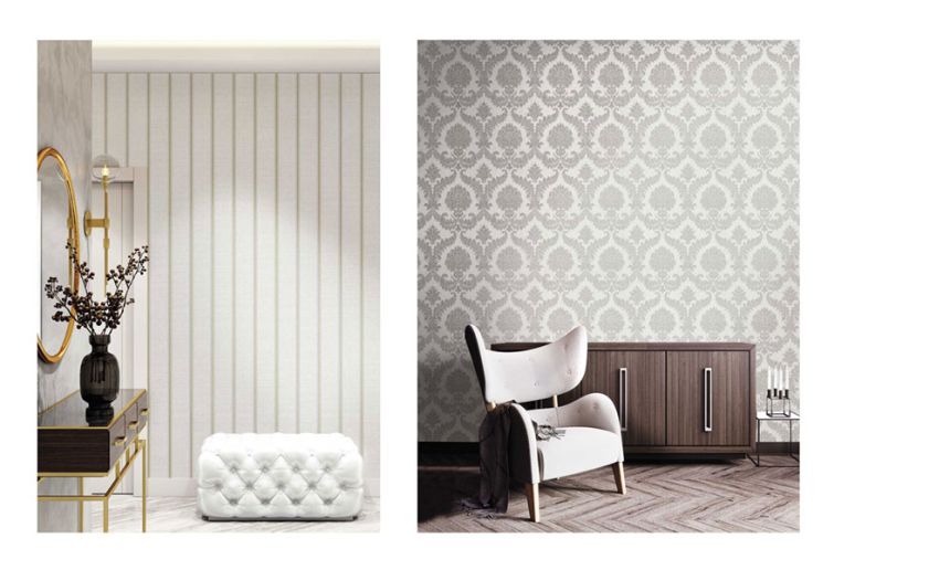 Vlies tapéta, szürke-ezüst, barokk minta,  23601, The Best Classic & Elegant, Cristiana Masi by Parato