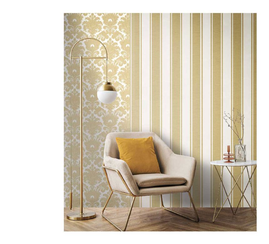 Vlies tapéta, arany-bézs, csíkok, 23672, The Best Classic & Elegant, Cristiana Masi by Parato
