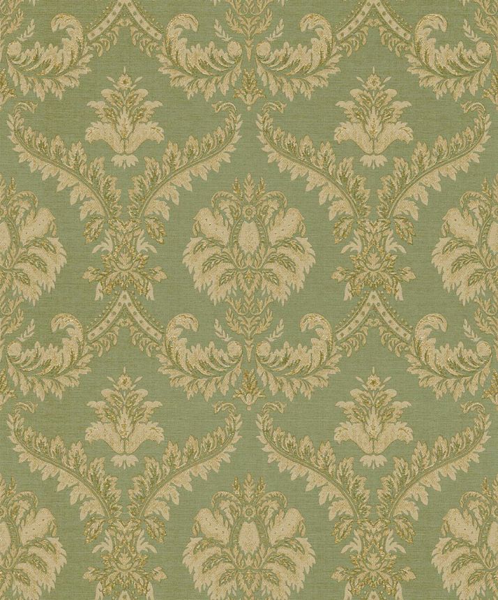 Vlies tapéta, zöld-bézs, barokk minta, 23607, The Best Classic & Elegant, Cristiana Masi by Parato