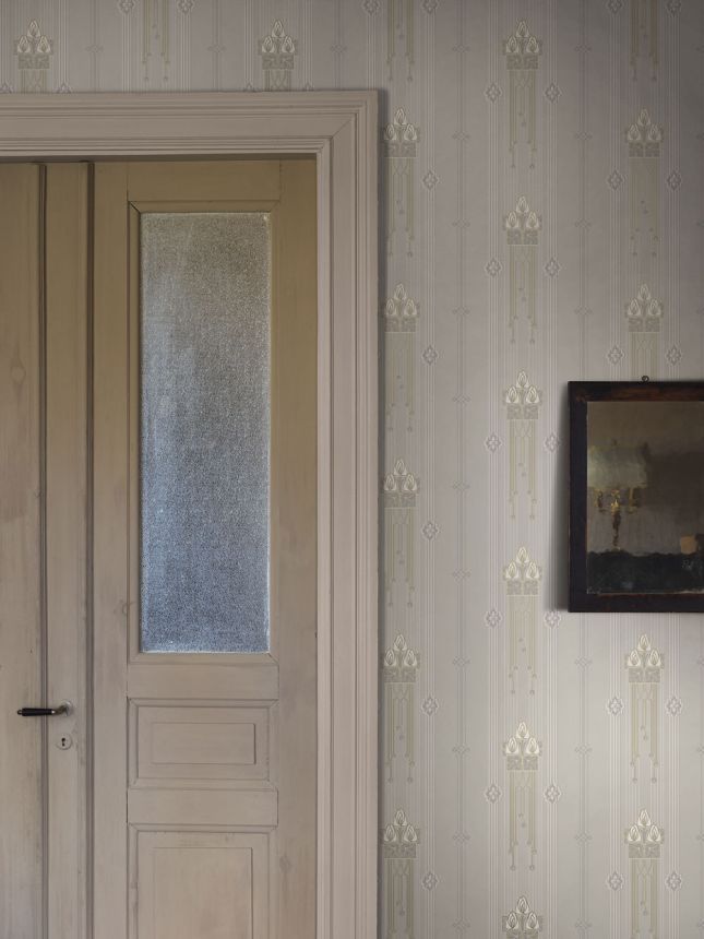 Tapéta, szürke, szecessziós minta, 4171, Alla Tiders Hus, Borastapeter
