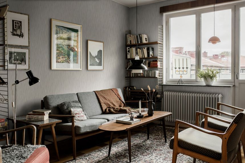 Tapéta, szürke, hullámos vonalak, 4178, Alla Tiders Hus, Borastapeter