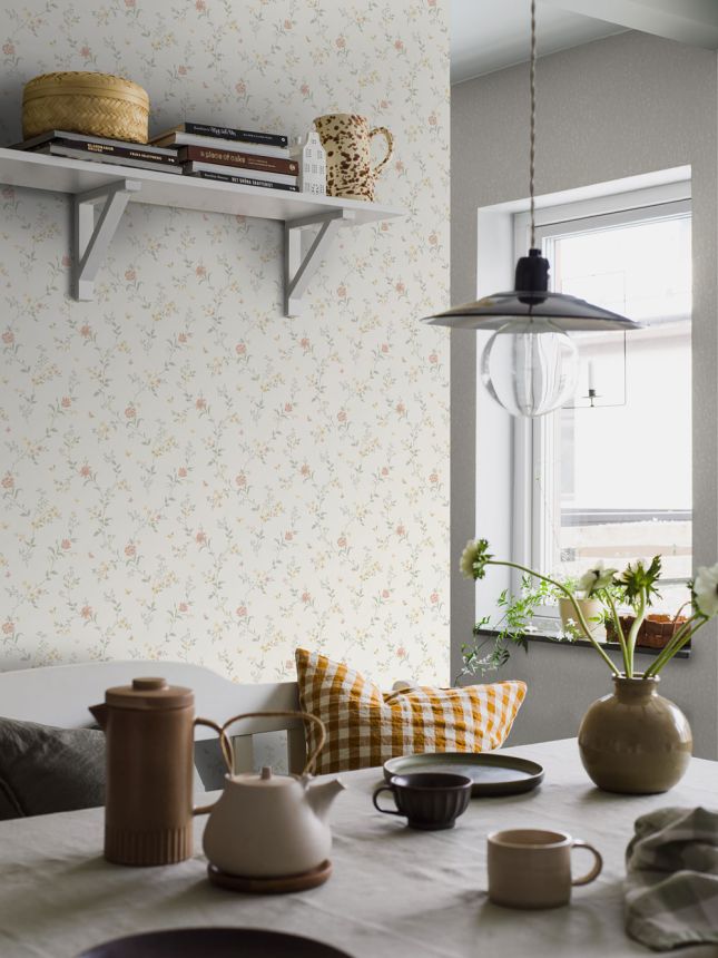 Tapéta, fehér, virágok, 38755, Borosan Hem, Boråstapeter