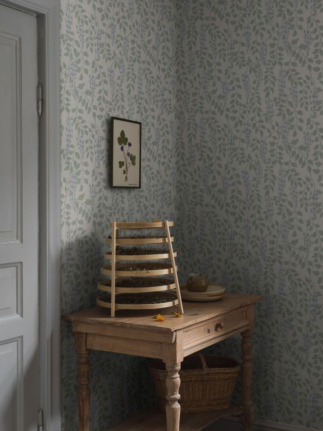Tapéta, krém, lilaakác virágok, 5707, Orangeri, Boråstapeter