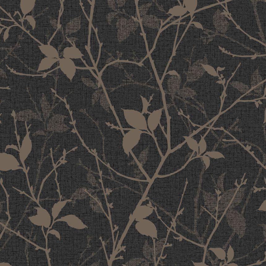Tapéta, szürke-barna, levelek, ágak, 122432, Refine, Graham Brown Boutique