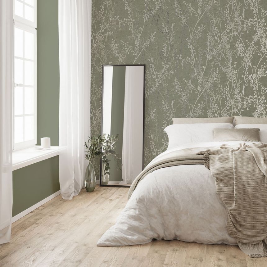 Tapéta, zöld, ágak, 128039, Refine, Boutique Graham Brown