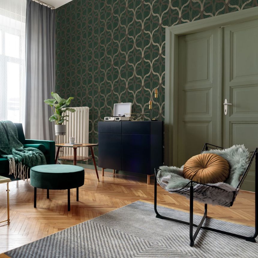 Geometrikus tapéta, zöld, 128006, Refine, Graham Brown Boutique