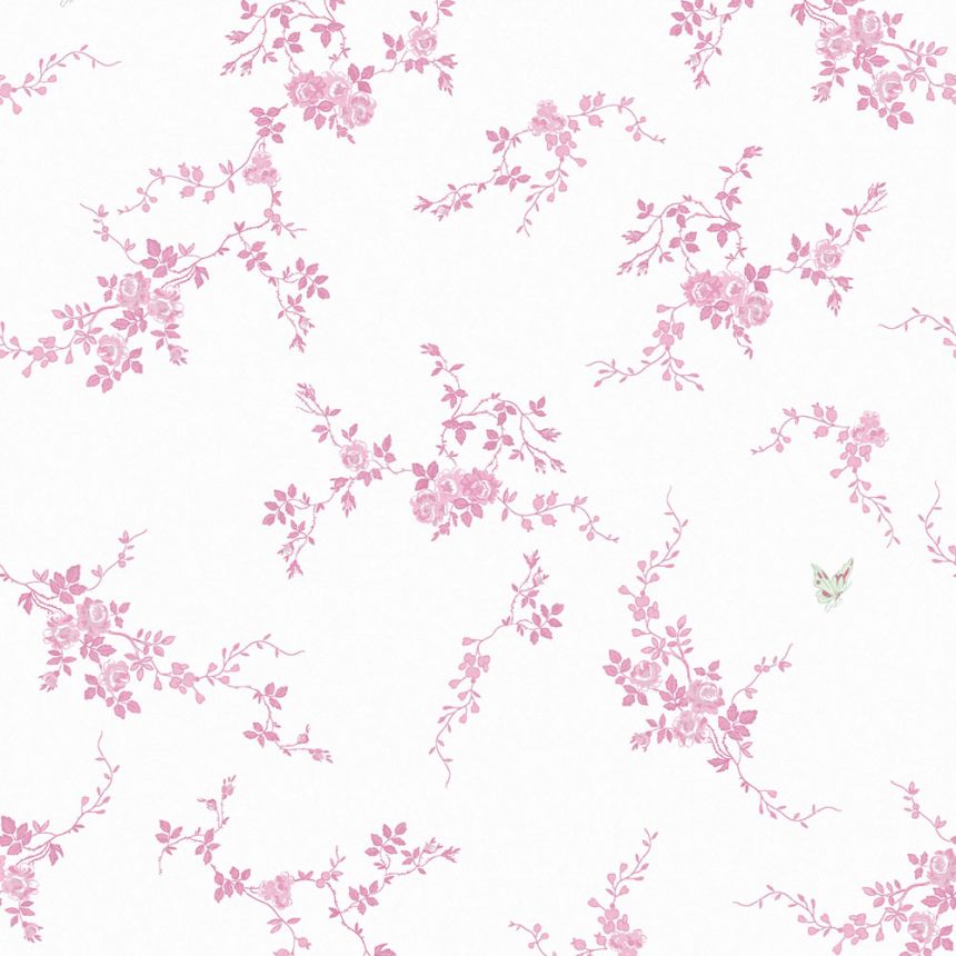 Tapéta, fehér-rózsaszín, virágok, 125107, Shabby Chic by Rachel Ashwell