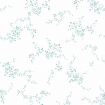 Tapéta, kék-zöld, virágok, 125108, Shabby Chic by Rachel Ashwell