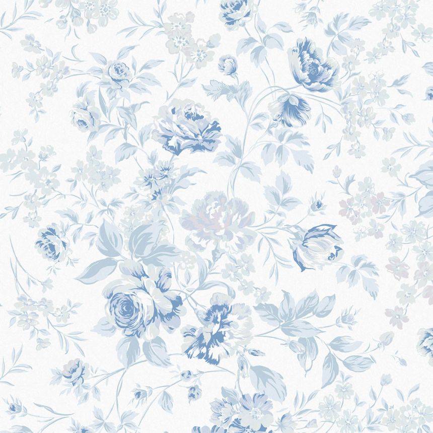 Tapéta, kék, virágok, 125109, Shabby Chic by Rachel Ashwell