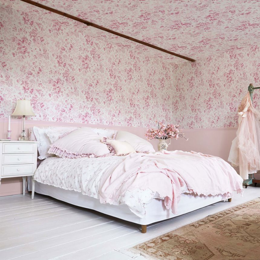 Tapéta, rózsaszín, virágok, 125110, Shabby Chic by Rachel Ashwell