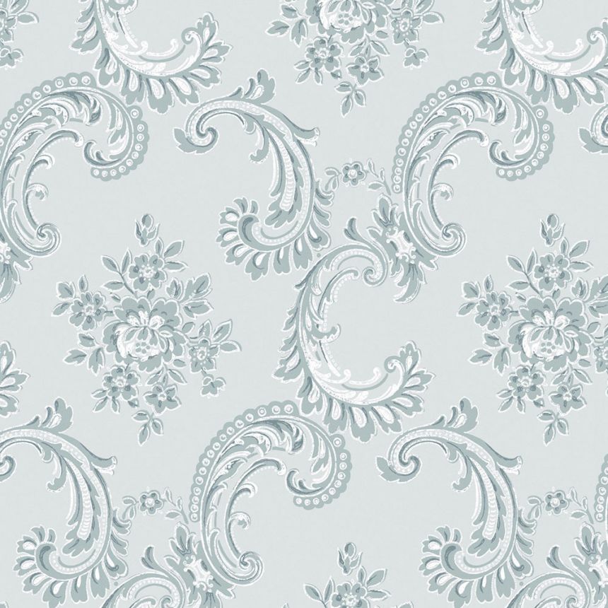 Tapéta, kék, kastélyminta, ornamentika, 125114, Shabby Chic by Rachel Ashwell