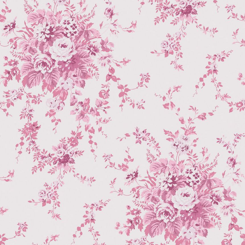 Tapéta, rózsaszín, virágok, 125126, Shabby Chic by Rachel Ashwell